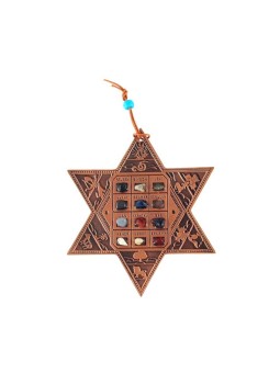 עיטור קיר מגן דוד עם שנים עשר שבטים ו... | מָגֵן דָוִד